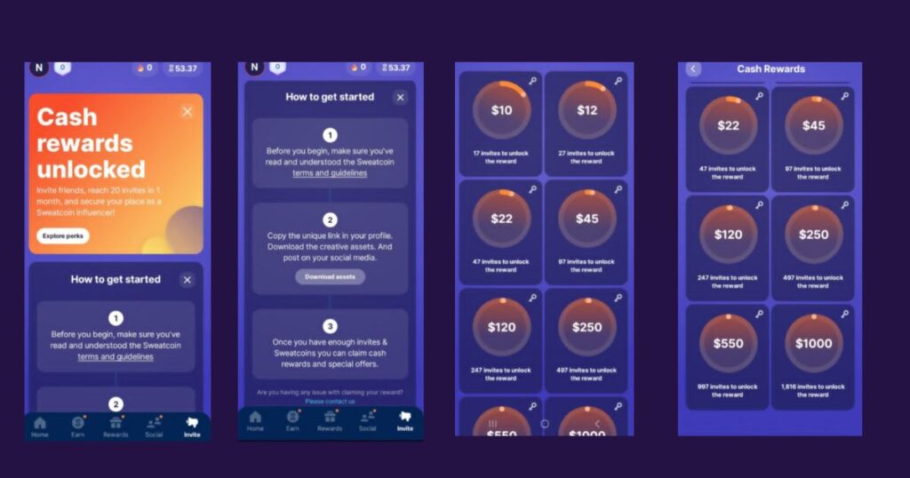 sweatcoin influencer program rewards