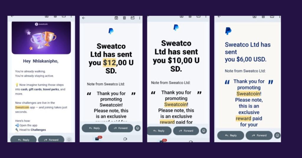 sweatcoin referral earnings proof