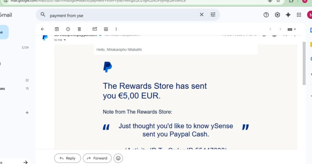 ysense paypal payment proof
